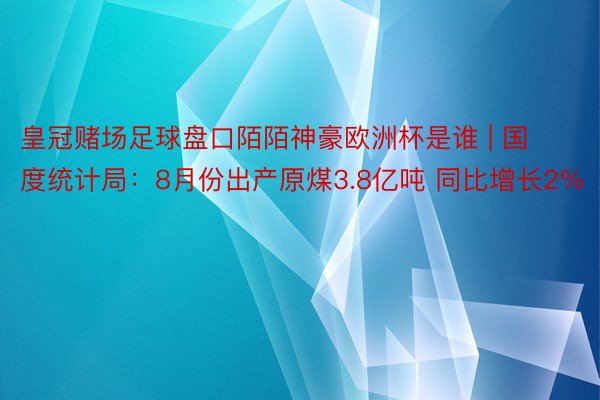 皇冠赌场足球盘口陌陌神豪欧洲杯是谁 | 国度统计局：8月份出产原煤3.8亿吨 同比增长2%